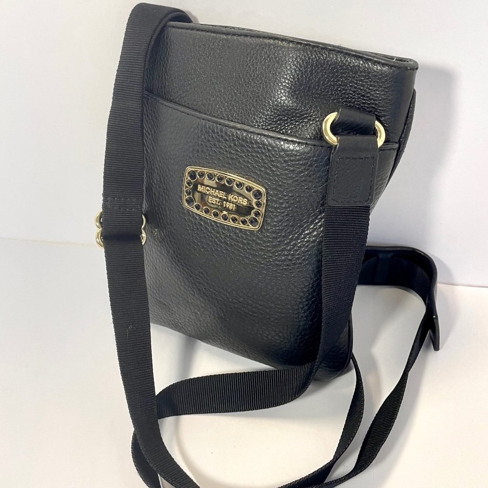 Michael Kors Black Leather Crossbody Purse
